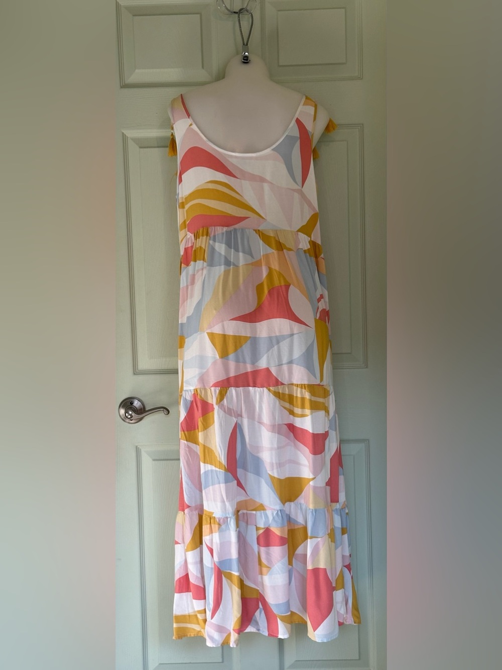 Northern Reflections Abstract Printed Tiered Maxi Dress | Large - Picture 5 of 7